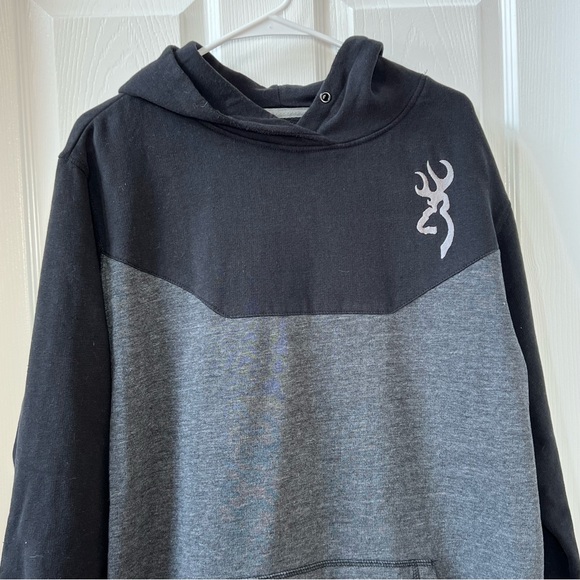 ⭐️ Browning Cohos Sweatshirt Hoodie Black Gray Size XL - Picture 5 of 12